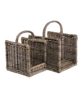 Basket kobo with handle old look rattan (2)