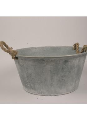 Tub zinc with leather handles